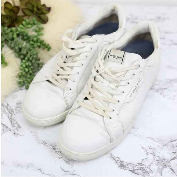 Michael Kors Keating White Leather Sneakers Size 11.5 Men's - Picture 1 of 8